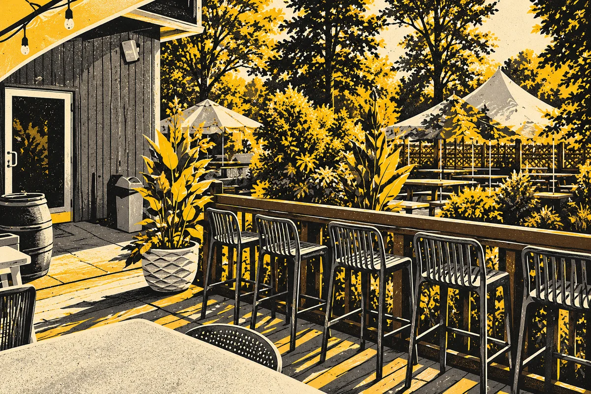 Side Street photo-referenced illustration of Acclamation Brewing.