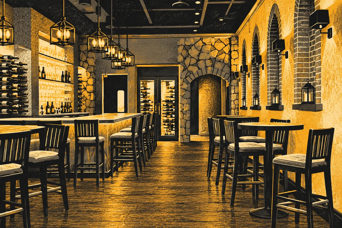 Illustrated interpretation of Apericena Wine Bar