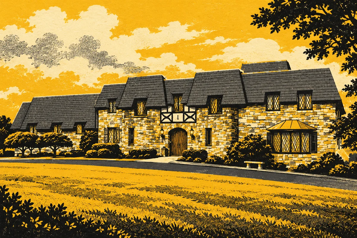 Side Street photo-referenced illustration of Bayernhof Museum.