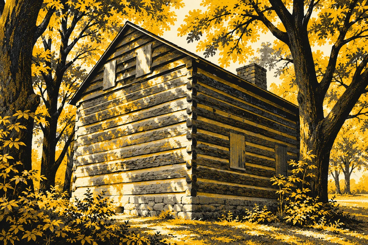 Side Street illustrated interpretation of Settlers Cabin Park